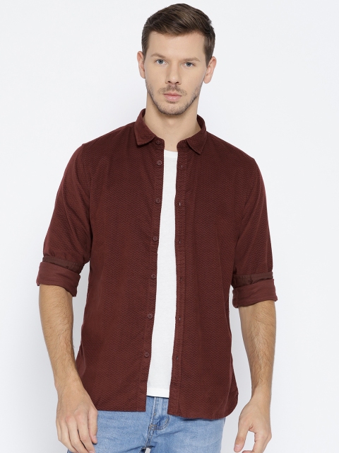 

Pepe Jeans Men Maroon Regular Fit Solid Corduroy Casual Shirt