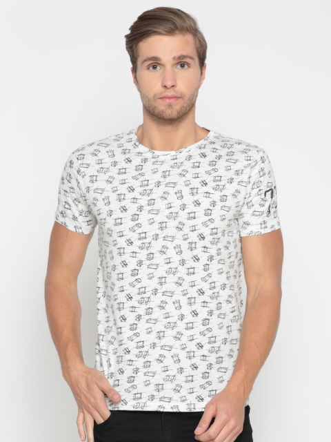 

Pepe Jeans Men Off-White Printed Round Neck T-shirt