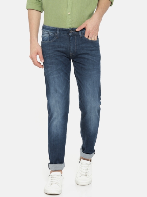 

Pepe Jeans Men Blue Regular Fit Mid-Rise Clean Look Stretchable Jeans