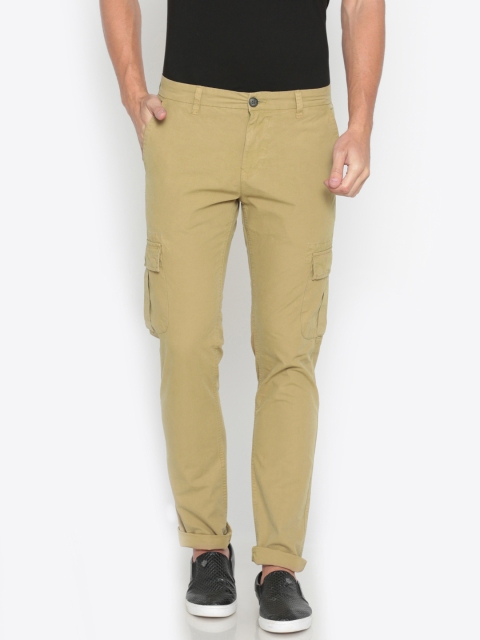 

Pepe Jeans Men Khaki Slim Fit Solid Regular Trousers