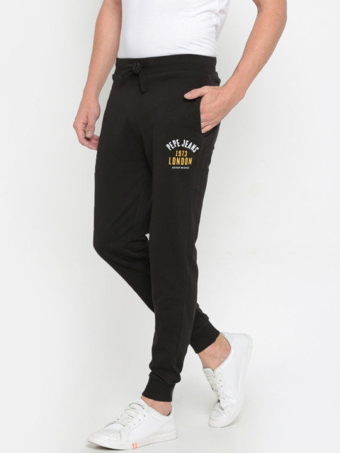 

Pepe Jeans Men Black Slim Fit Solid Joggers