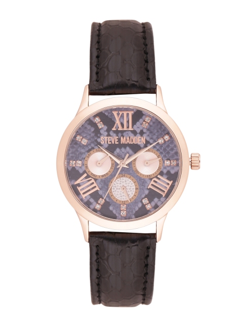 

Steve Madden Women Grey & Gold-Toned Multifunction Analogue Watch SMW148Q