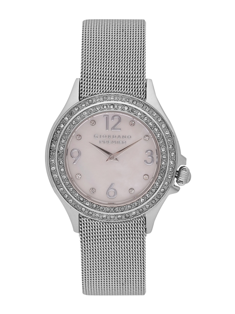 

GIORDANO Women Mother of Pearl Embellished Analogue Watch P243-11, Off white