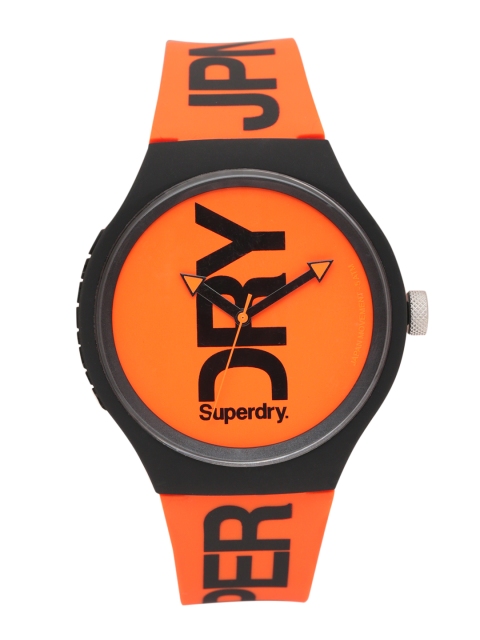 

Superdry Men Orange & Black Printed Analogue Watch SYG1890B