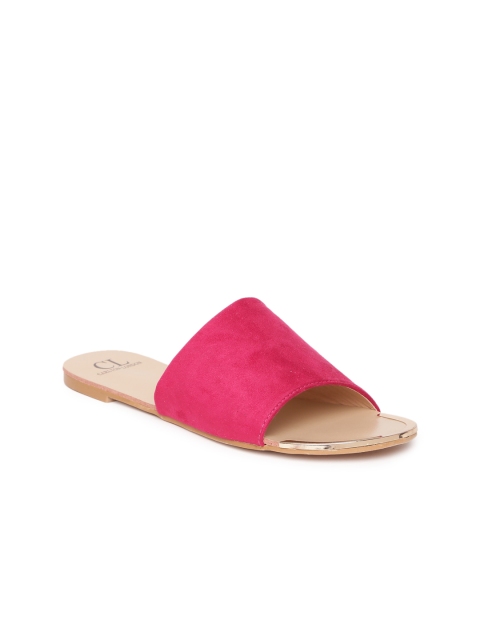 

Carlton London Women Pink Solid Open Toe Flats