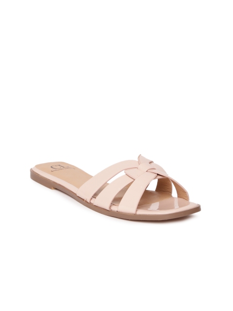 

Carlton London Women Nude-Coloured Solid Open Toe Flats