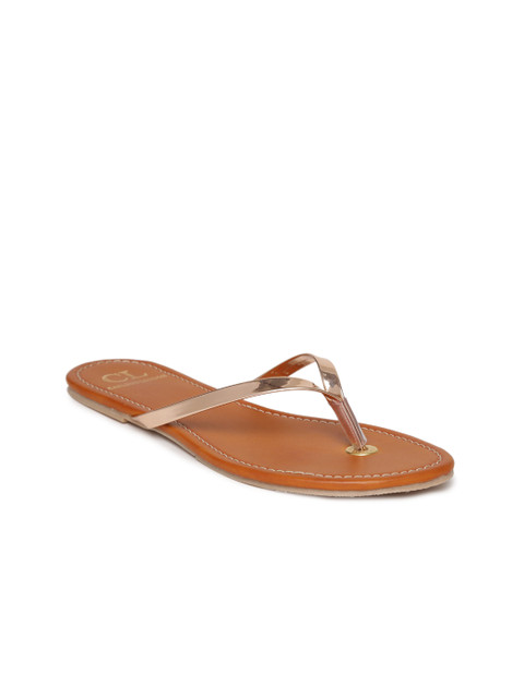 

Carlton London Women Rose Gold-Toned Solid Open Toe Flats