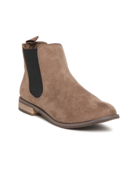 

Carlton London Women Brown Solid Mid-Top Flat Boots