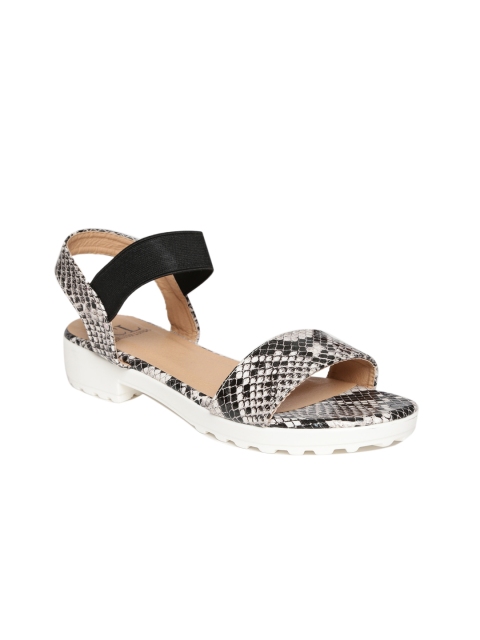 

Carlton London Women Beige Snakeskin Print Synthetic Open Toe Flats