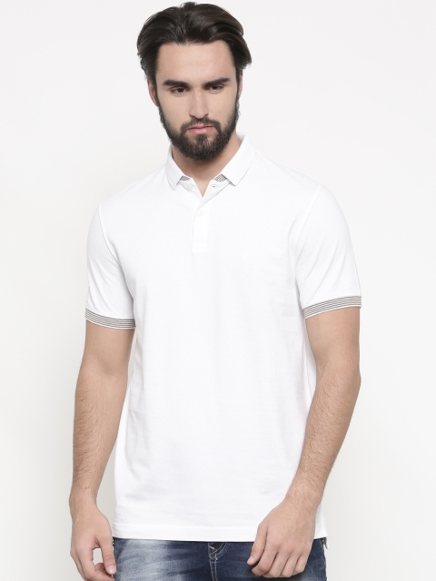 

Indian Terrain Men White Solid Polo Collar T-shirt