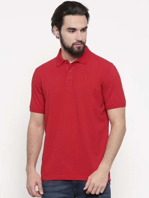 

Indian Terrain Men Red Solid Polo Collar T-shirt