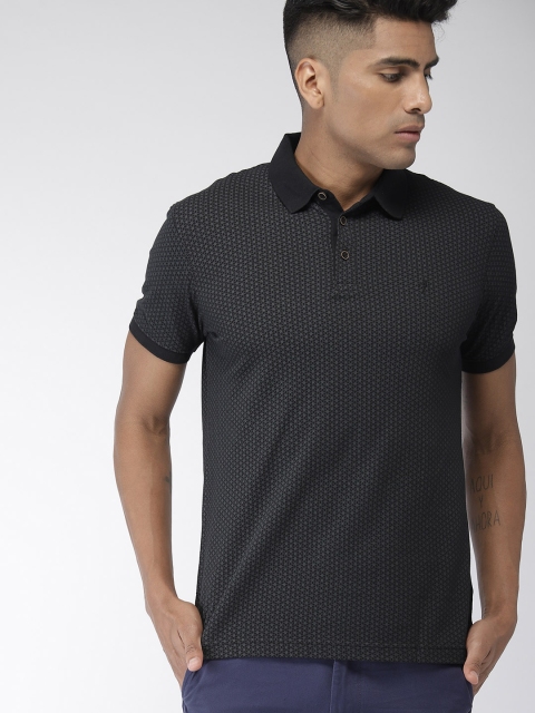 

Indian Terrain Men Black Printed Polo T-shirt