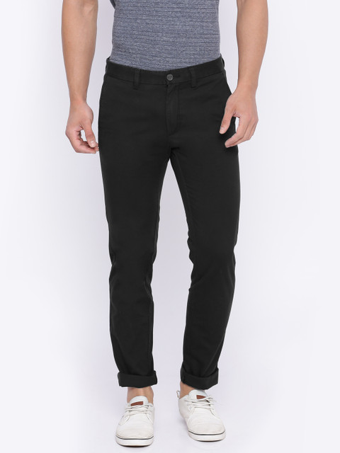 

Indian Terrain Men Black Brooklyn Slim Fit Solid Chinos