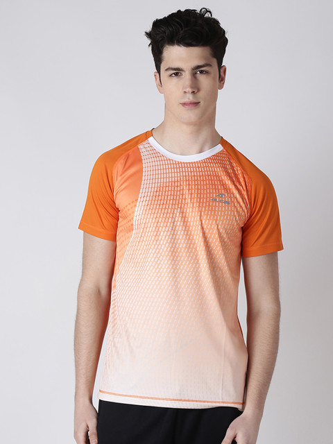

Alcis Men Orange Printed Round Neck T-shirt