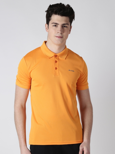 

Alcis Men Orange Solid Polo Collar T-shirt