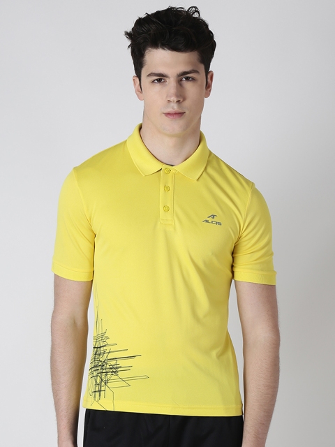 

Alcis Men Yellow Solid Polo Collar T-shirt
