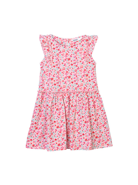 

Beebay Girls Coral Printed Drop-Waist Dress