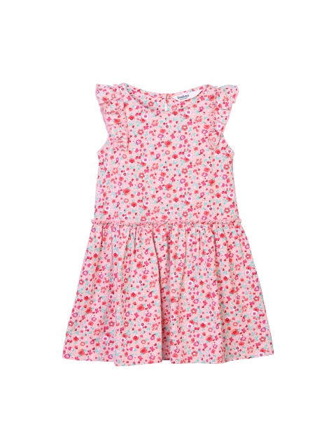 

Beebay Girls Coral Printed Drop-Waist Dress