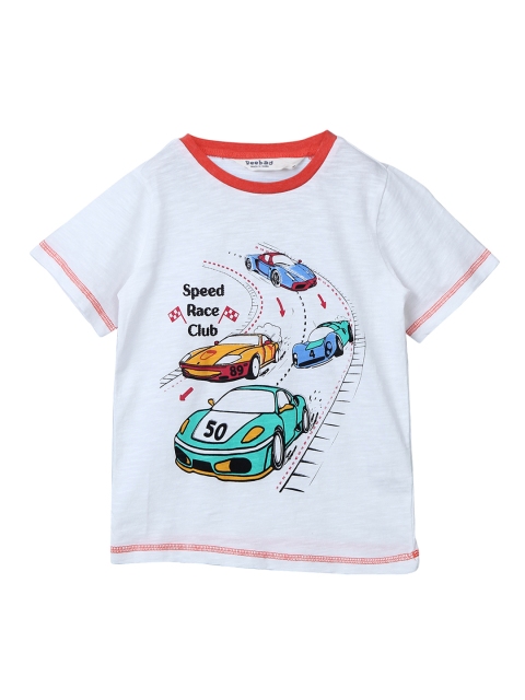

Beebay Boys White Printed Round Neck T-shirt