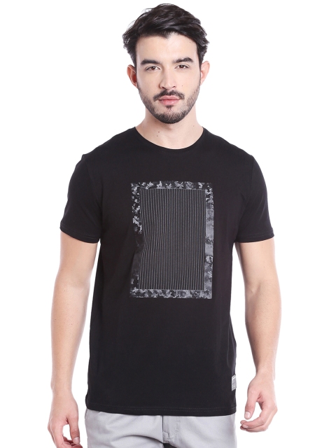 

Rex Straut Jeans Men Black Printed Round Neck T-shirt