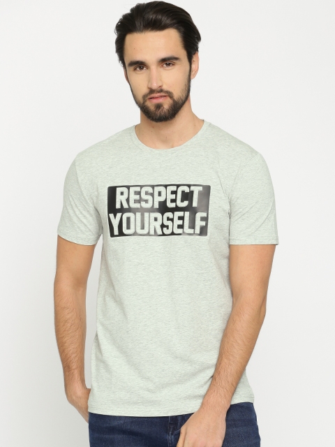 

Rex Straut Jeans Men Grey Self-Design T-shirt