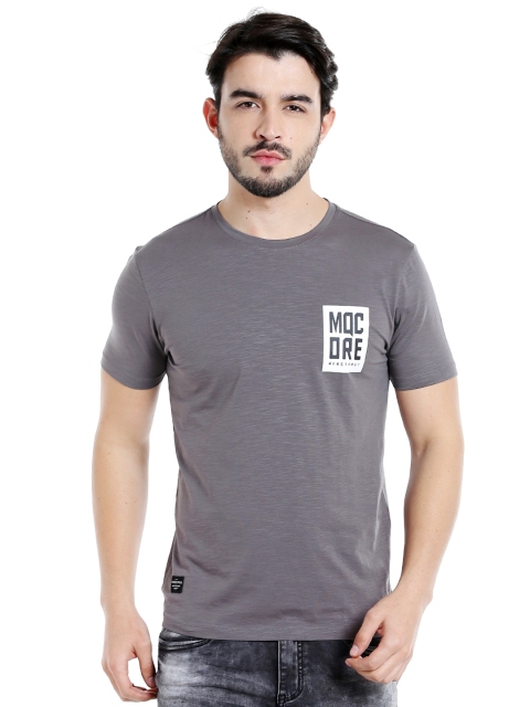 

Rex Straut Jeans Men Grey Printed Round Neck T-shirt