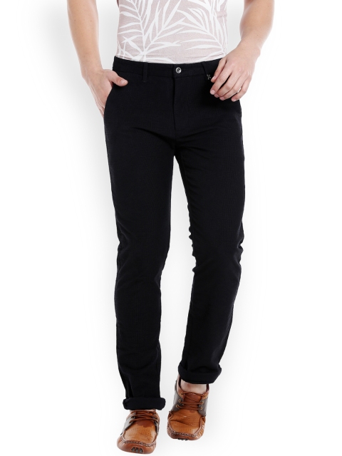 

Rex Straut Jeans Men Black Slim Fit Self Design Regular Trousers