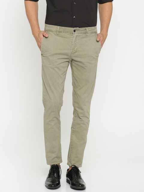 

Rex Straut Jeans Men Khaki Slim Fit Printed Trousers