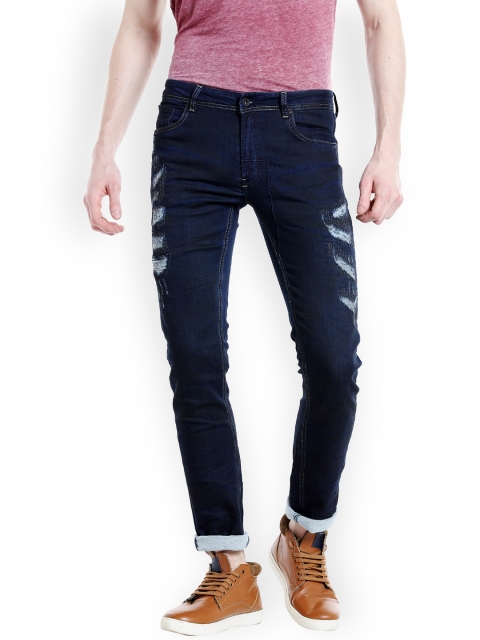 

Rex Straut Jeans Men Blue Slim Fit Mid-Rise Mildly Distressed Stretchable Jeans
