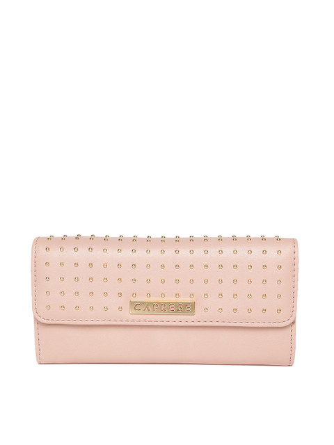

Caprese Women Pink Studded Two Fold Wallet