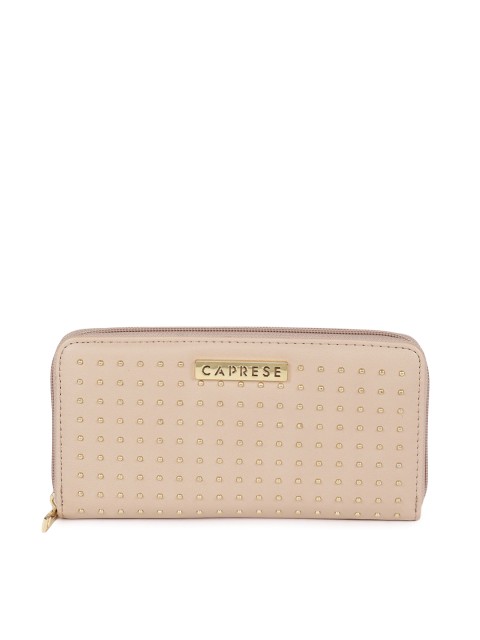 

Caprese Women Pink Solid Zip Around Wallet