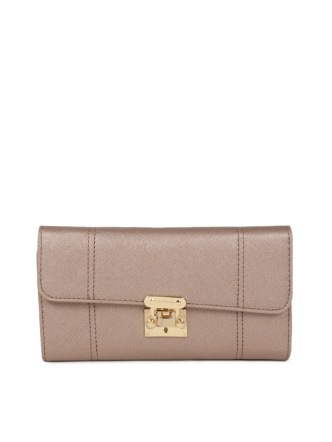 

Caprese Women Bronze-Toned Solid Three Fold Wallet