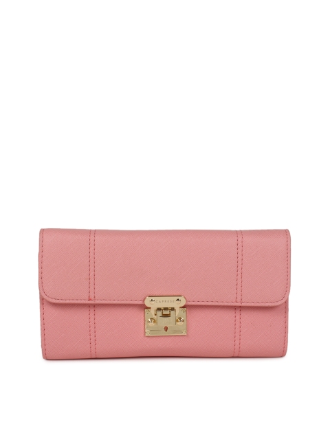 

Caprese Women Pink Solid Three Fold Wallet