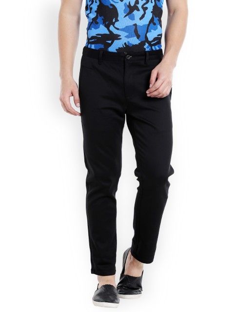 

Rex Straut Jeans Men Black Slim Fit Solid Regular Cropped Jeans