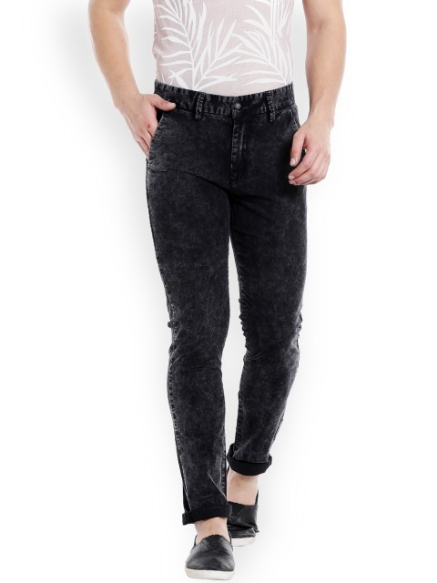 

Rex Straut Jeans Men Black Slim Fit Solid Regular Trousers