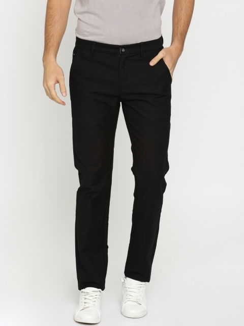 

Rex Straut Jeans Men Black Slim Fit Self-Design Trousers