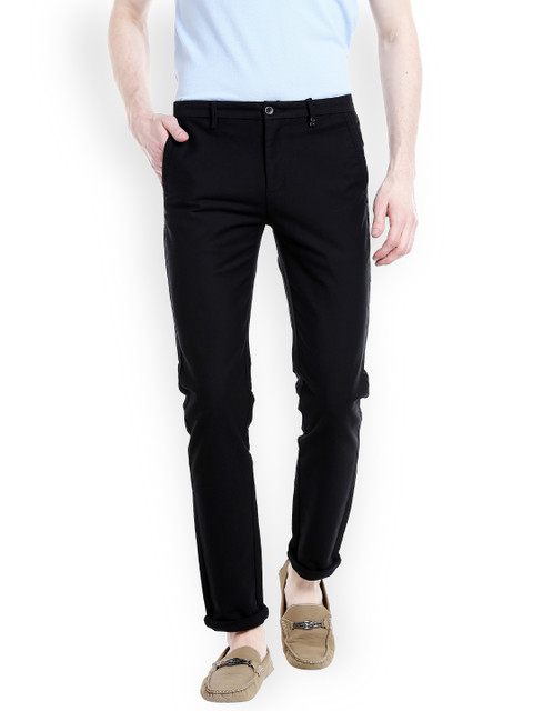 

Rex Straut Jeans Men Black Slim Fit Solid Regular Trousers