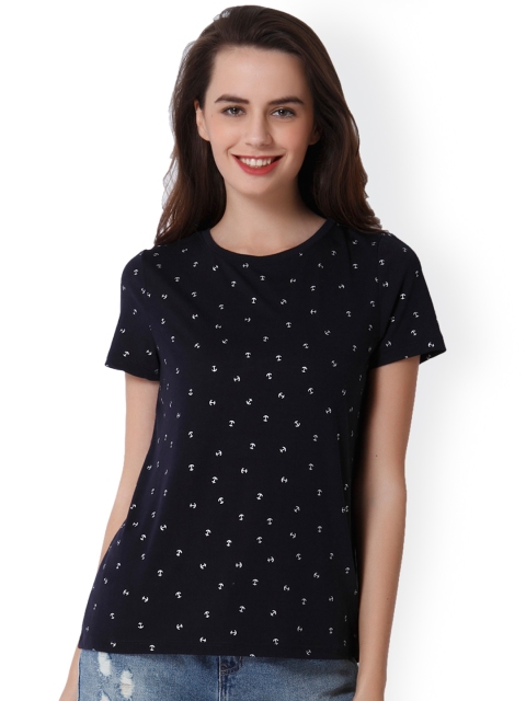 

ONLY Women Grey Printed T-shirt, Black