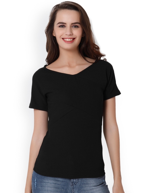 

ONLY Women Black Solid Top