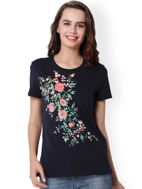 

ONLY Women Navy Blue Printed T-shirt