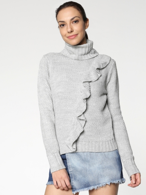 

ONLY Women Grey Solid Sweatshirt