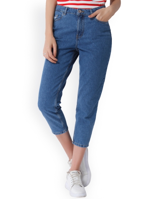 

ONLY Women Blue Solid Regular Fit Capris