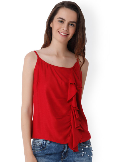 

ONLY Women Red Solid Top