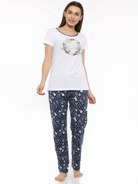 

Mystere Paris Blue & White Printed Lounge Set