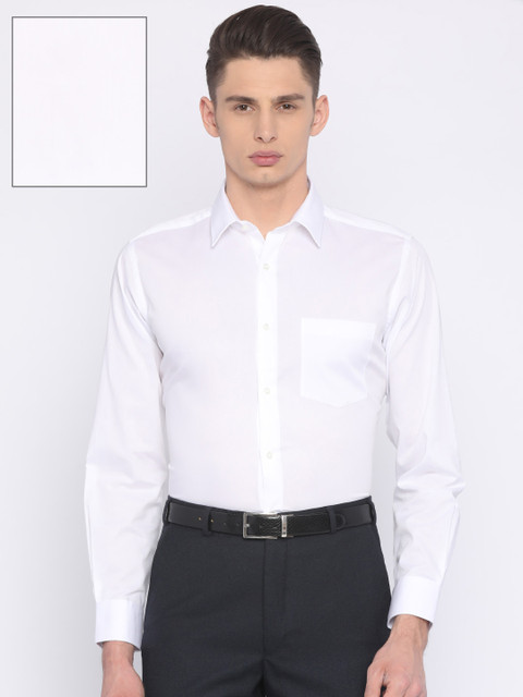 

Park Avenue Men White Solid Formal Shirt