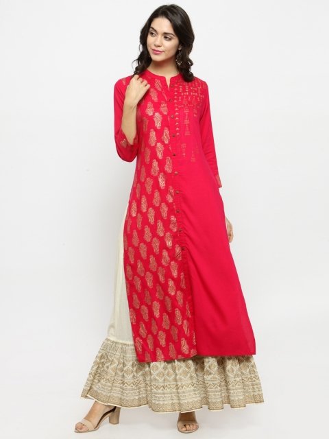 

Varanga Women Red Printed Straight Kurta