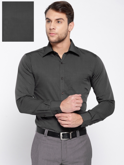 

Park Avenue Men Charcoal Grey Slim Fit Solid Formal Shirt