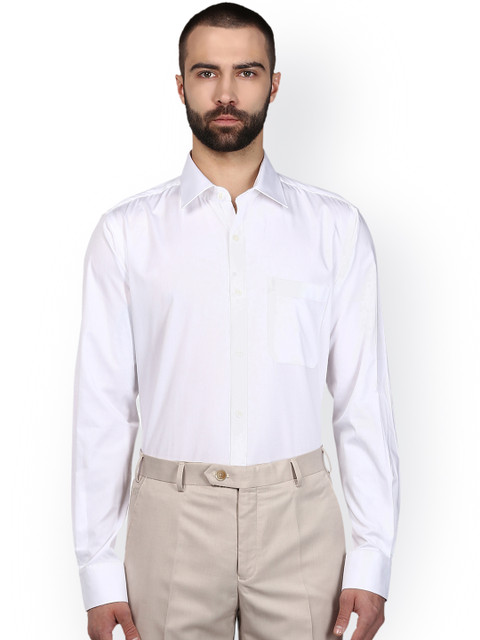 

Raymond Men White Contemporary Regular Fit Solid Formal Shirt