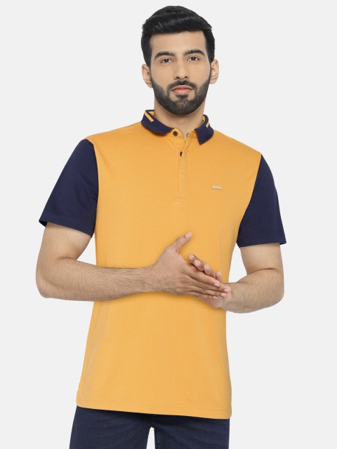 

Wrangler Men Mustard Yellow Solid Polo T-shirt