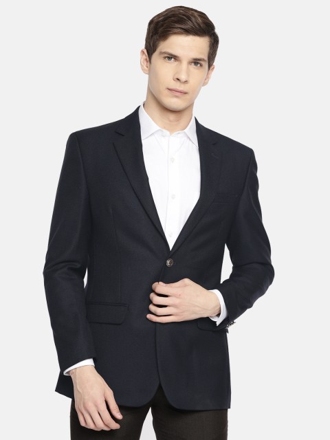 

Park Avenue Men Navy Blue Solid Slim Fit Single-Breasted Smart Casual Blazers